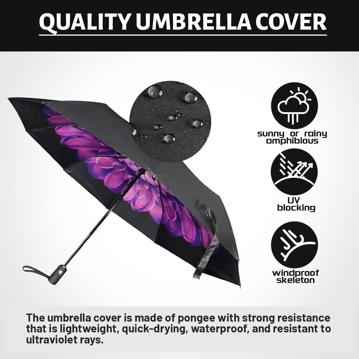 LLanxiry Compact Travel Umbrella, Windproof UV Protection Mini Folding Umbrellas for Rain Small Portable Umbrella for Travel Outdoor Use