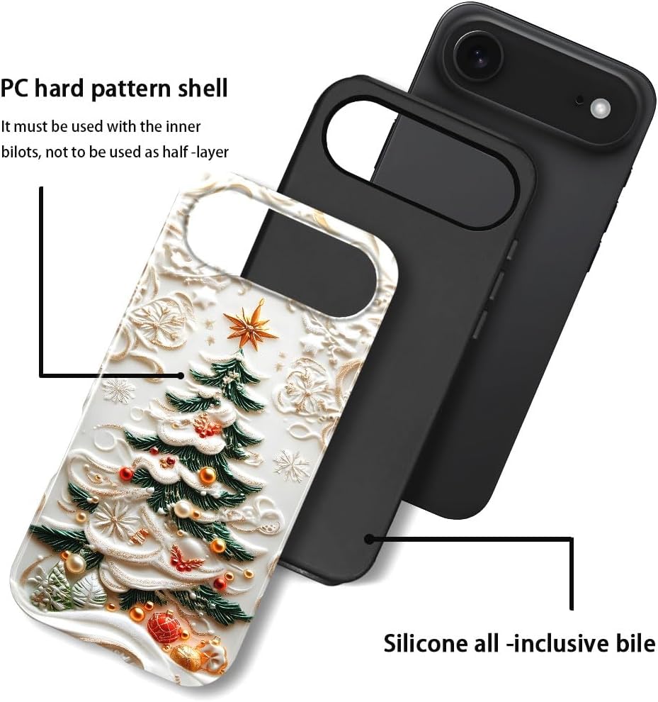 Case for iPhone 17 Air - Slim Fit Anti-Scratch Phone Case for Girl Women - Christmas Tree Stained Glass (Glossy)