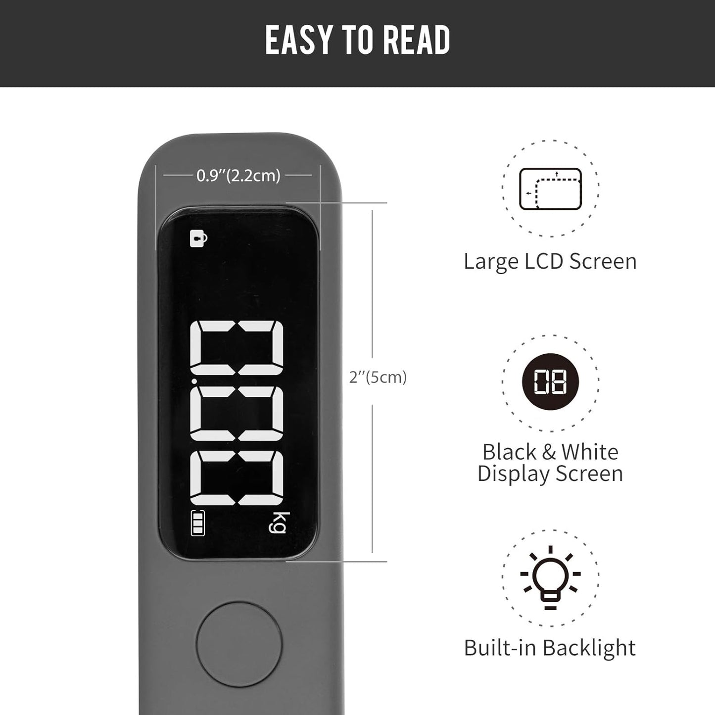 pack all 110 Lbs Luggage Scale, Digital Handheld Luggage Scale, Travel Weight Scale for Luggage with Backlit LCD Display, Battery Included
