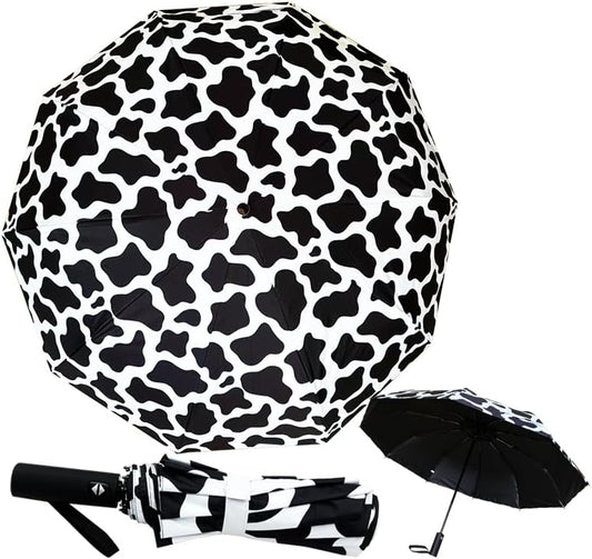 Windproof Travel Automatic Umbrella, 10 Ribs, Rainproof Foldable, Uv-Resistant, Portable