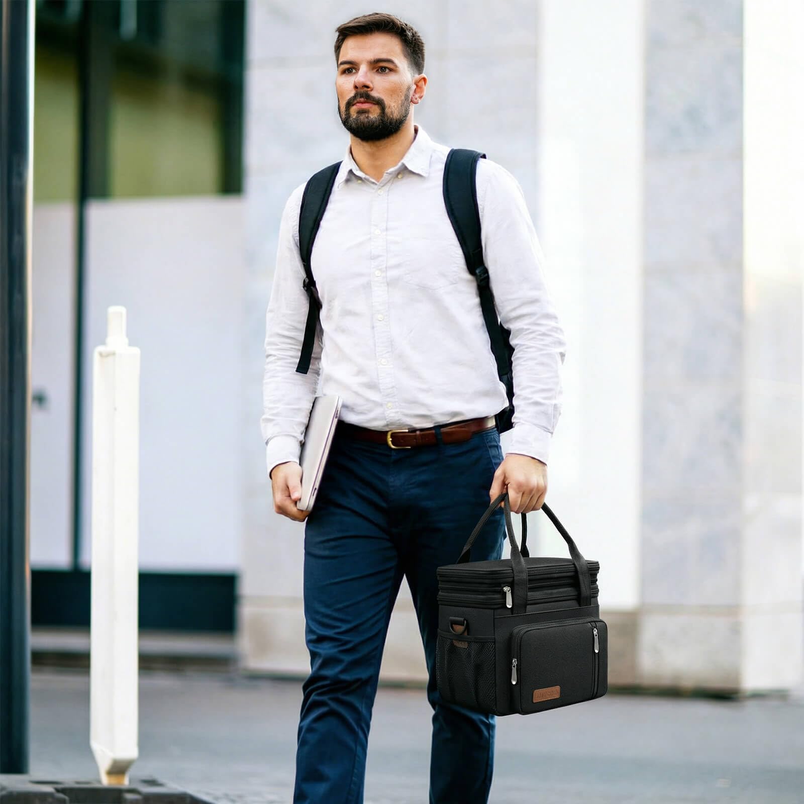MIYCOO Lunch Bag & Lunch Box for Men Women, Double Deck & Leakproof