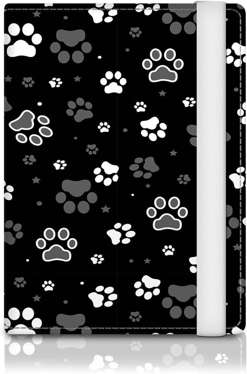 Passport Holder for Travel Essentials, RFID Premium Leather Passport Wallet Cover Case for Travel Must Haves Accessories, Passport Holders for Women Men Cute Dog Paws