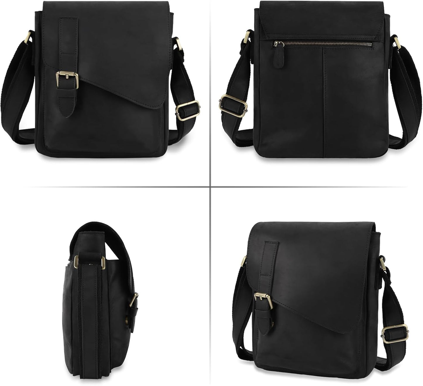 Jack&Chris Leather Messenger Bag for Men, Man Purse Crossbody Bags for Work Business