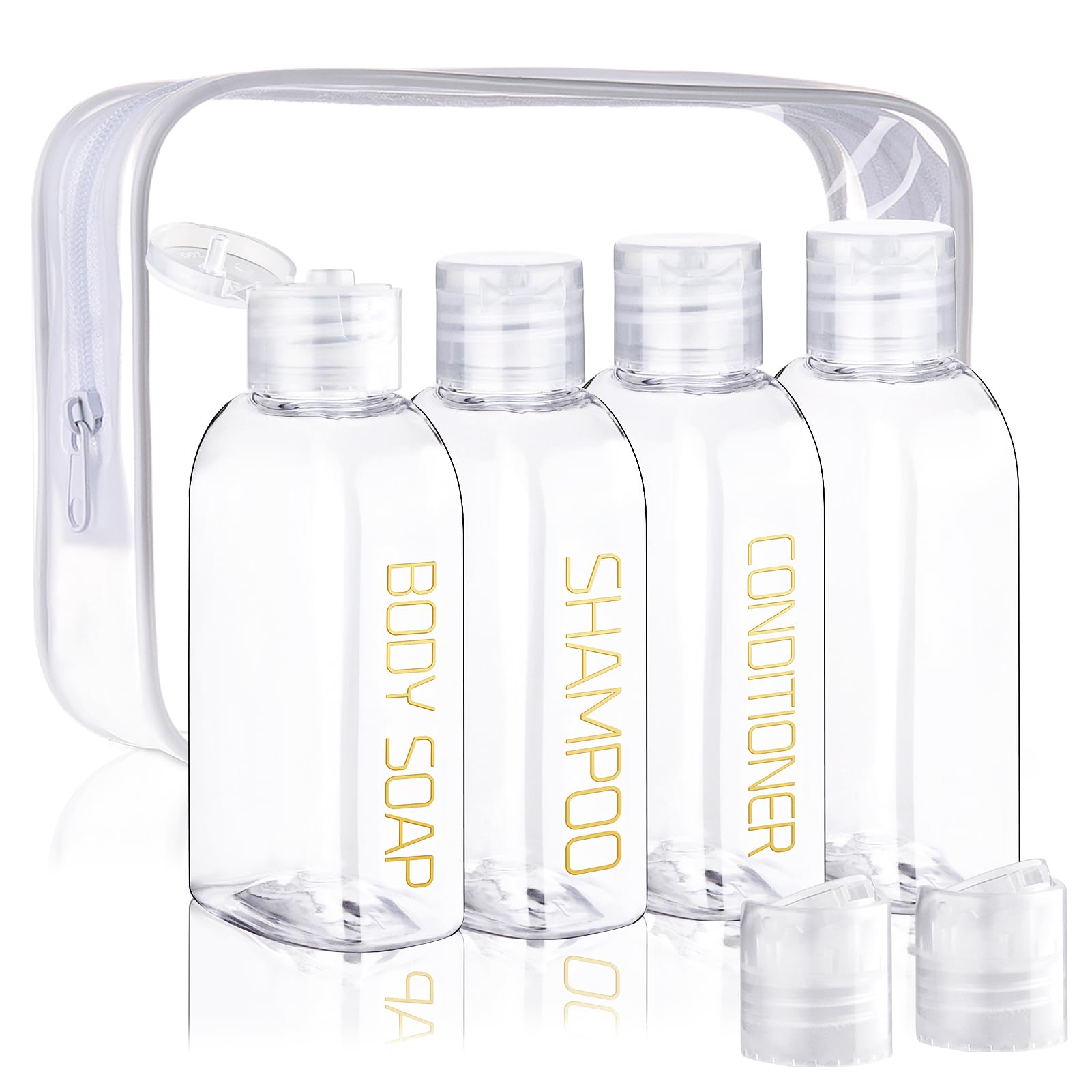 Cosywell 4pc 3.4 oz Leakproof Squeeze Bottles Travel Kit
