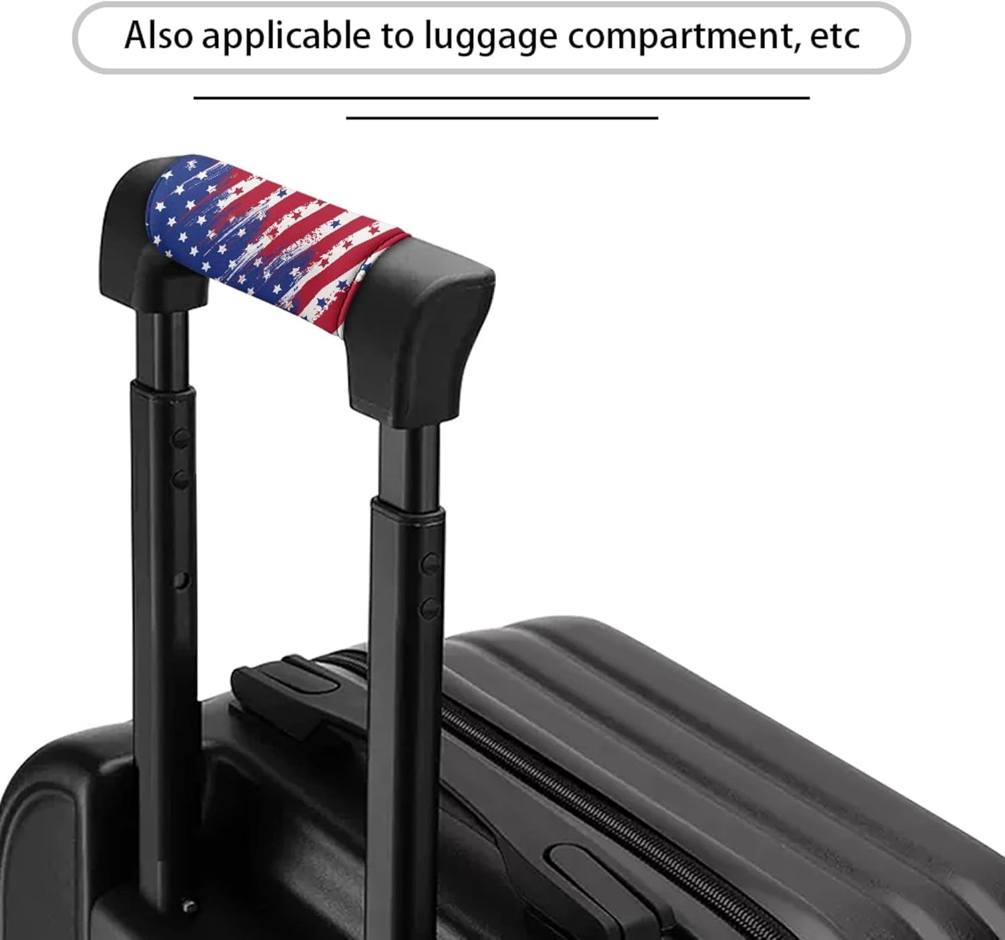4th of July Flag Luggage Handle Wrap Grip for Suitcase,2 Pack American Stars And Stripes Luggage Grip Wraps Suitcase Identifiers,Soft Trolley Case Grip Cover