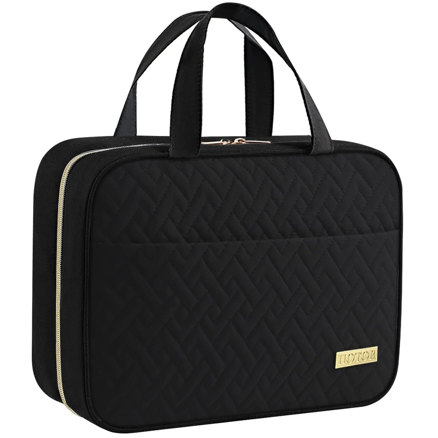 HOTOR Travel Toiletry Bag - Hanging Toiletry Bag for Women & Men, Makeup Bag/Big Comparment, Waterproof for Travel Accessories, Travel Essentials, Large, Black