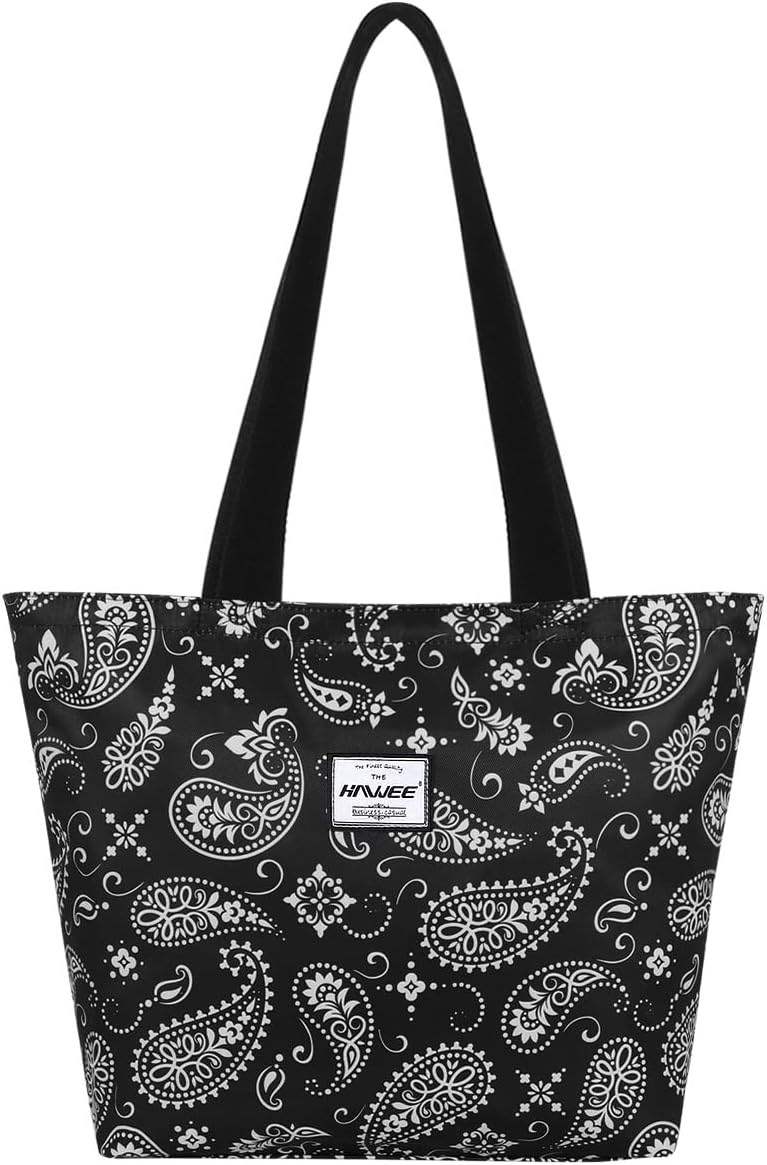 Tote Bag with Zipper for Women Inside Mesh Pocket Heavy Duty Casual Anti-water Cloth Travel Shoulder Handbag