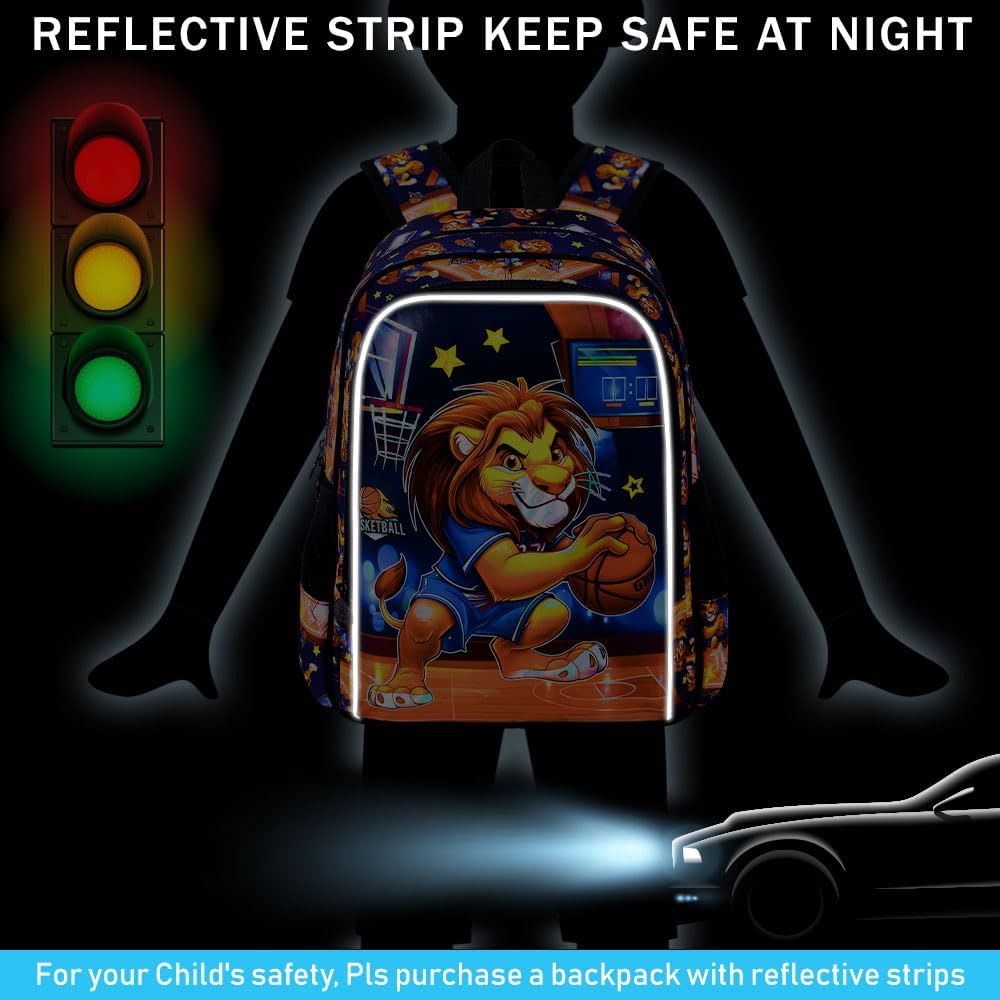 3PCS Dinosaur Backpack for Boys, 16 Inch Kids Water Resistant Preschool Elementary Kindergarten Bookbags and Lunch Box