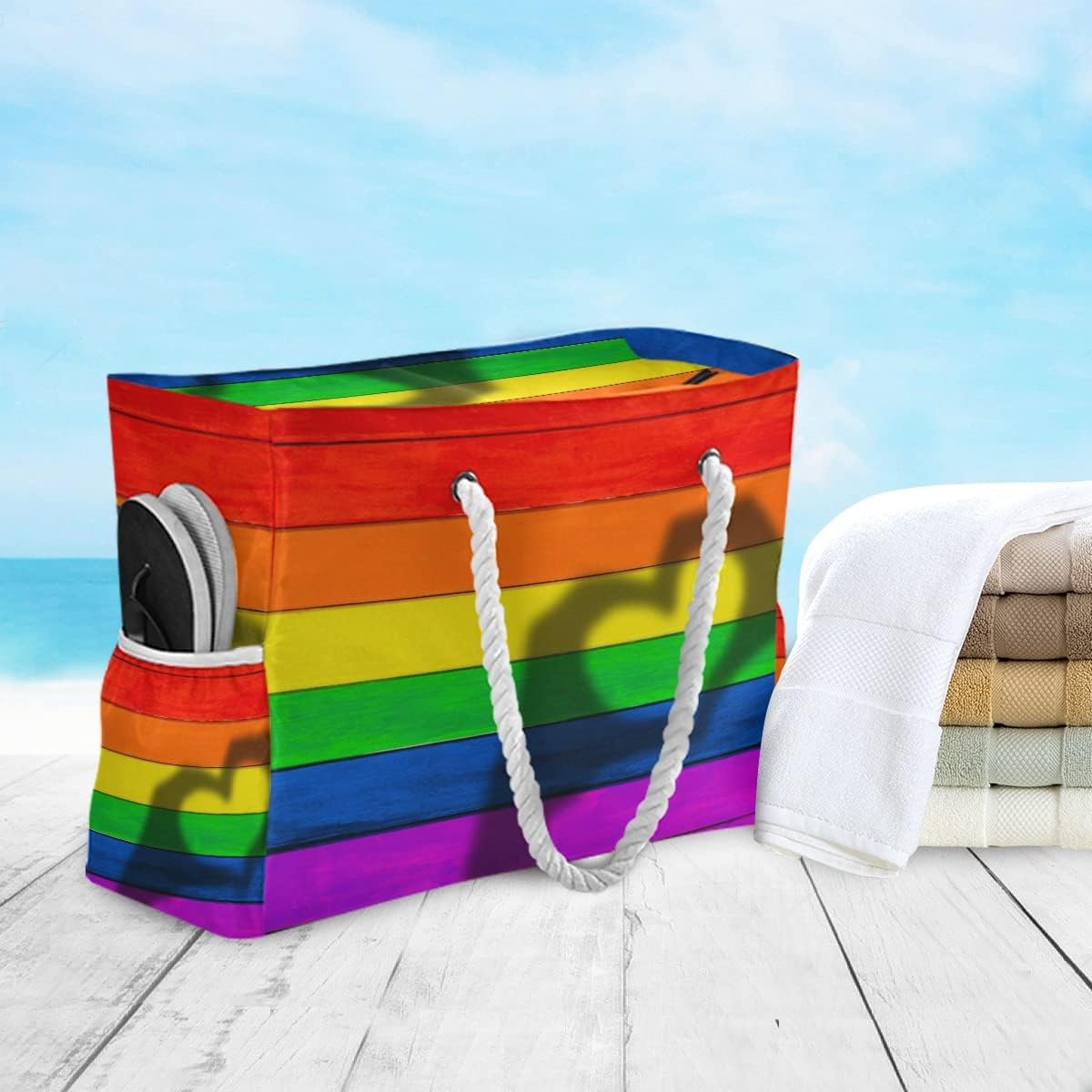 senya Large Beach Shoulder Bags Canvas Tote Water Resistant for Gym Travel Daily