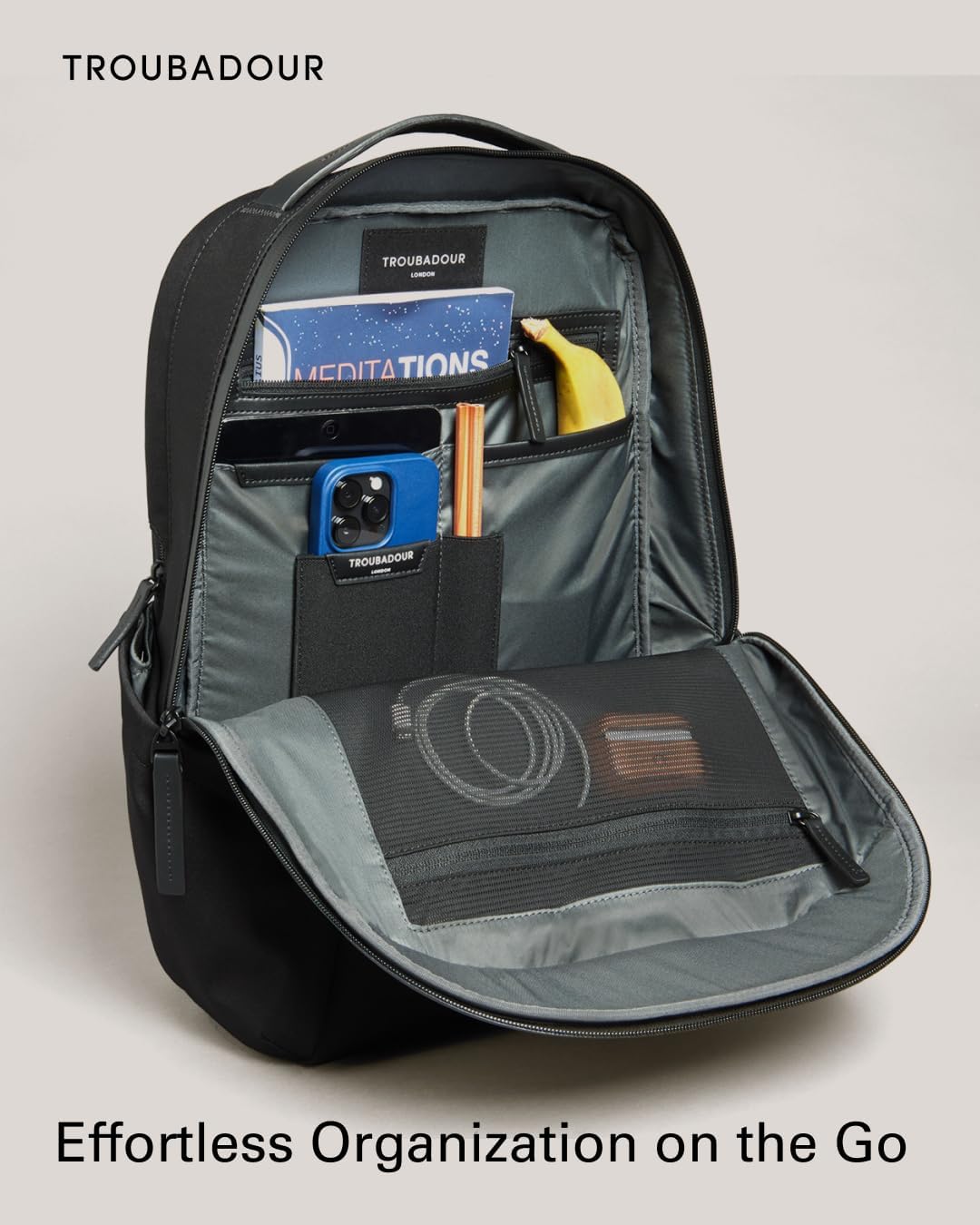 Troubadour Apex 3.0-22L Premium Laptop Backpack - Ergonomic & Water Resistant - Designed for Work and Travel - Black