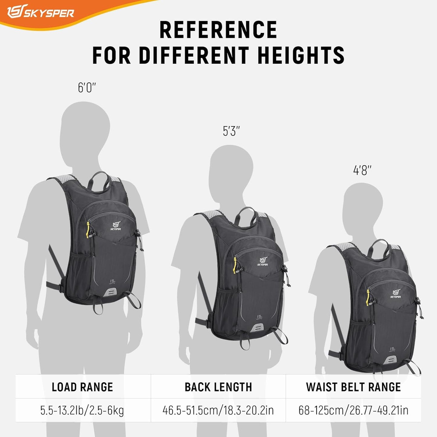 SKYSPER 15L Hiking Backpack Small Travel Daypack Breathable Lightweight Day Hike Bag with Shoulder Pocket Women Men