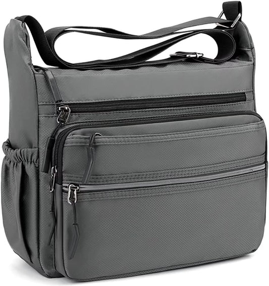 Mudono Messenger Bag for Men Nylon Waterproof Shoulder Bag Multi-pocket Crossbody Bag Daily Travel Bag Lightweight Satchel