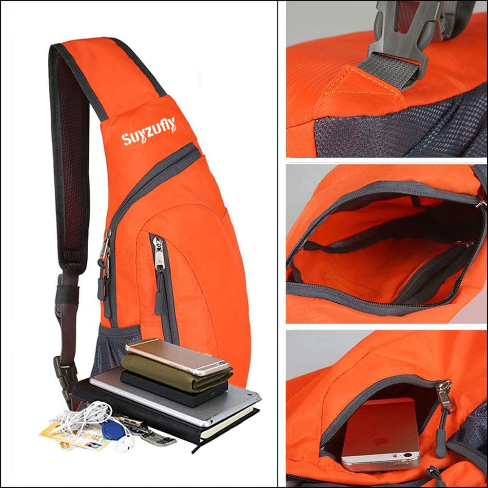 Men Women Foldable Sling Bags Shoulder Chest Backpack Crossbody Daypack for Cycling Walking Hiking