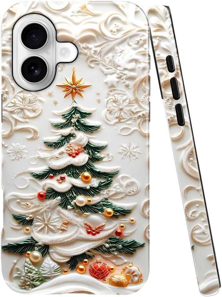 Case for iPhone 17 - Slim Fit Anti-Scratch Phone Case for Girl Women - Christmas Tree Stained Glass (Glossy)