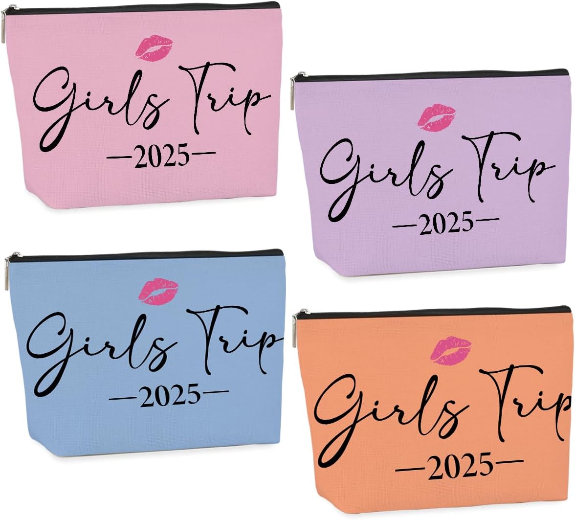 4 PCS Girls Trip Gifts girls trip gifts favors Girls Trip Makeup Bag Girls Girls Weekend Gifts
