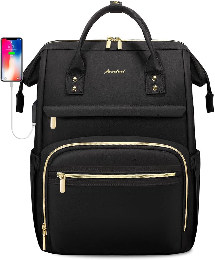 Women Laptop Backpack Work Bag - Fits 15.6 inch with Laptop Compartment Waterproof Professional Fashion Travel Purse for College Nurse Business Computer Backpack