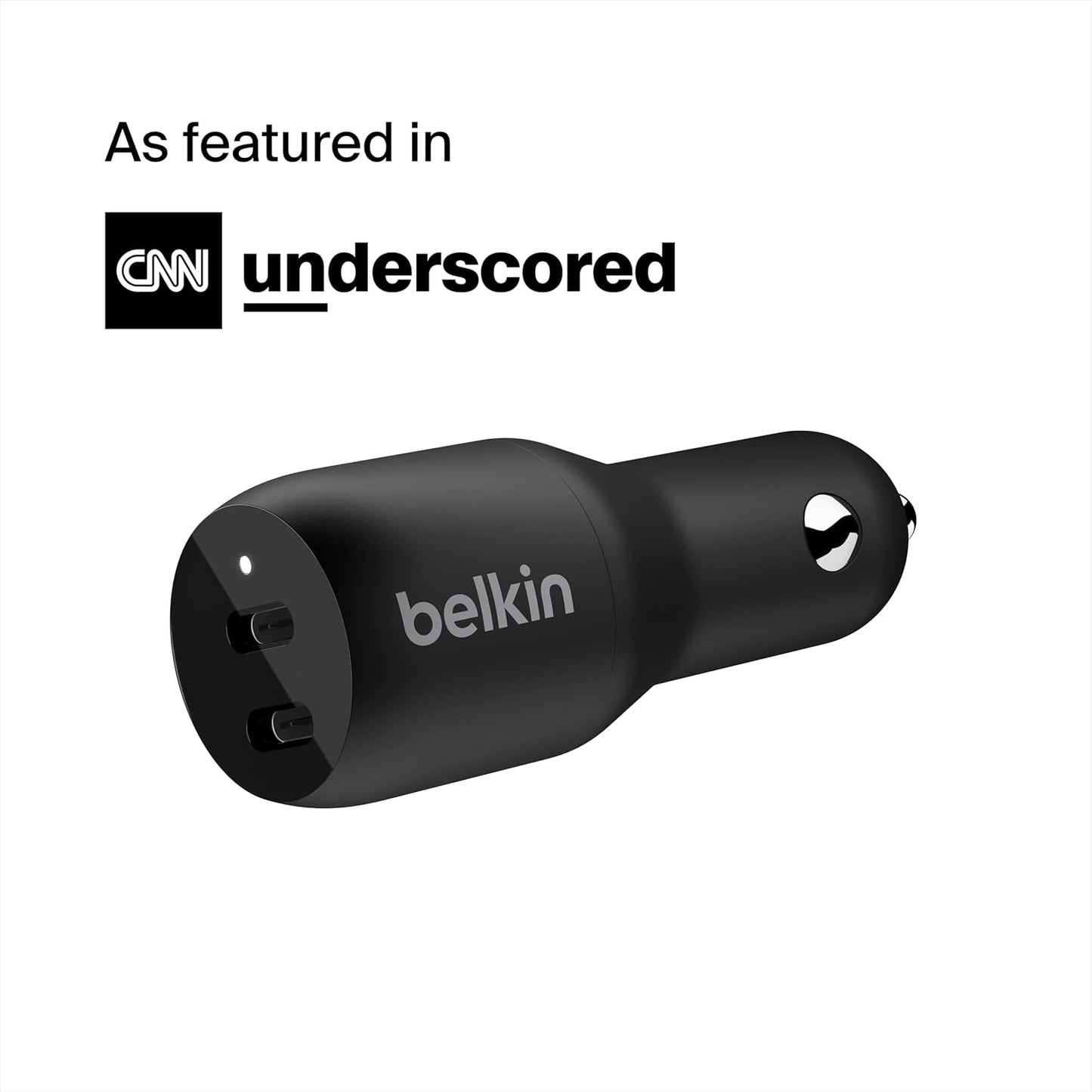 Belkin 36-Watt Dual-USB Car Charger - Power Delivery 2 18W USB-C Ports with PPS Charging Apple iPhone 14, 14 Pro, 14 Pro Max, iPhone 13, 13 Pro, 13 Pro Max Samsung Galaxy, AirPods - USB-C Charger