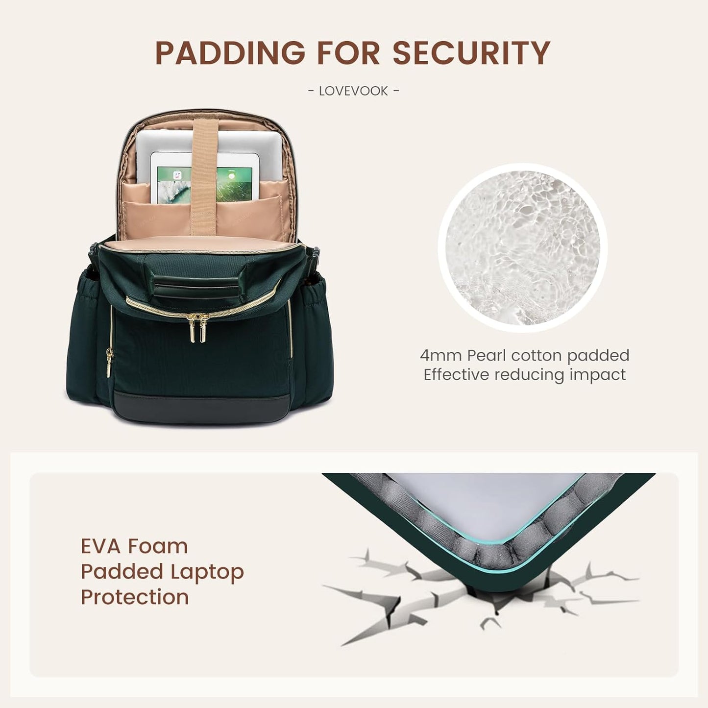 LOVEVOOK Laptop Backpack for Women with Pouch Pocket for Large Capacity Cup,17 Inch Laptop Computer
