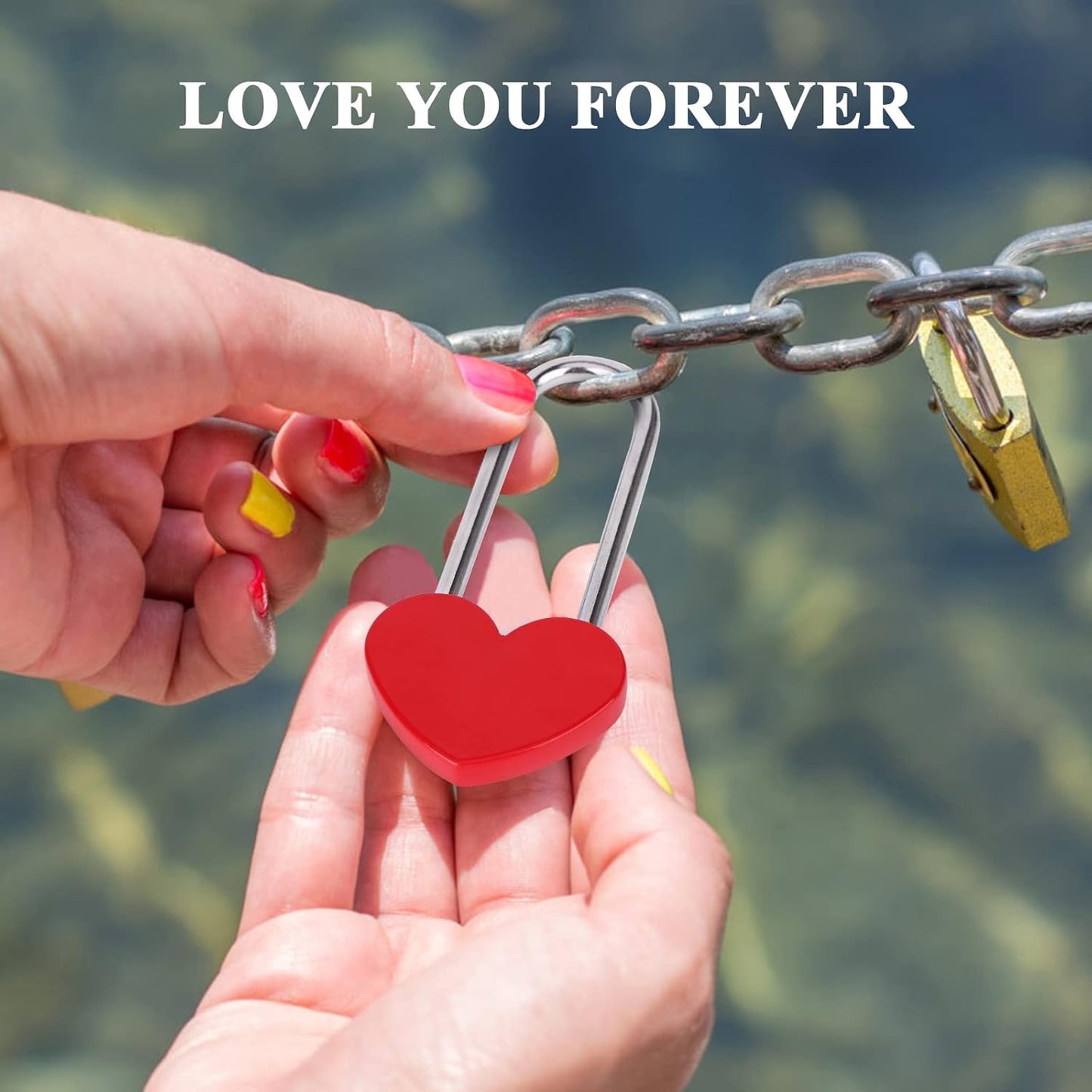 25PCS Love Lock Heart Padlock, Heavy Weight Zinc Alloy Single Heart Wish Lock for Lovers Couple Friends Valentine's, Anniversary,Travel, Gift Red (No Key) (Red, Zinc Alloy)