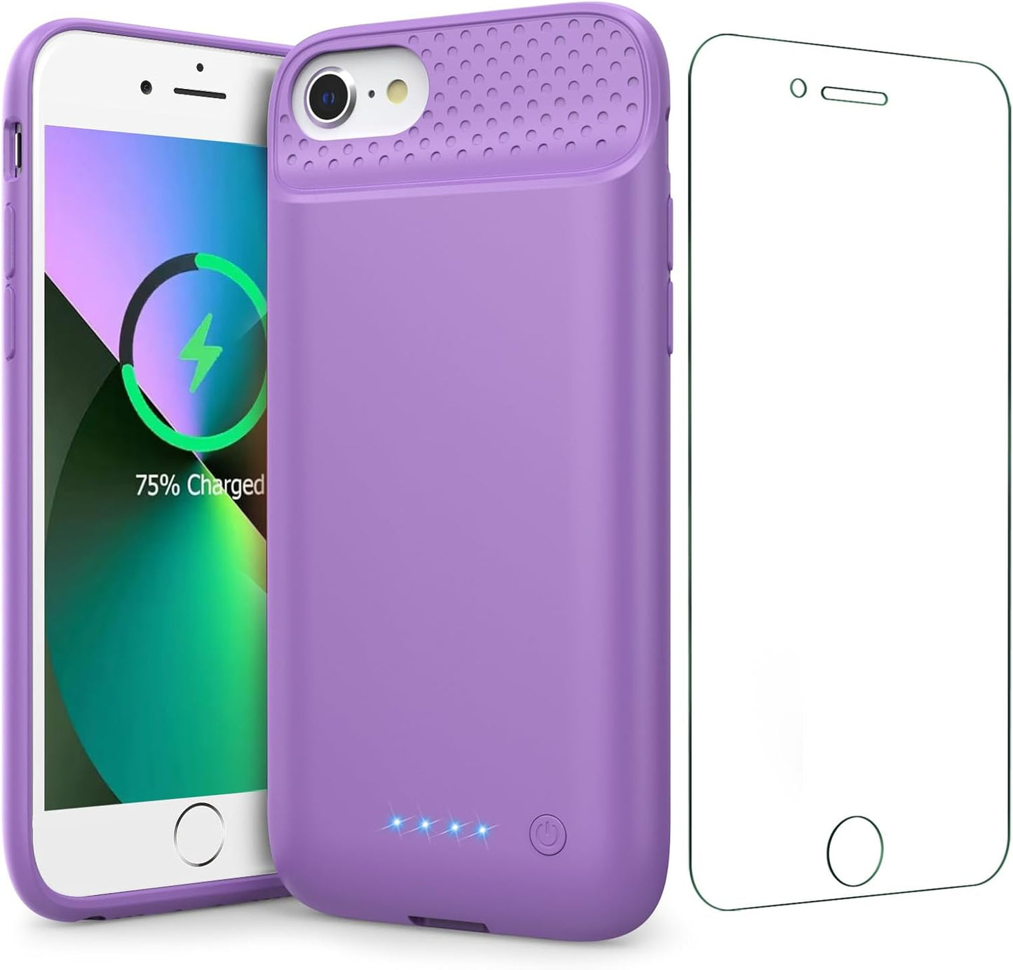 Battery Case for iPhone 6/6s/7/8/SE(2022/2020)(6.1 Inch), [2024 Upgraded] Ultra-Slim 7000mAh Portable Extended Charging Case Cover for iPhone 8, iPhone 7, iPhone 6/6s, iPhone SE Charger Case (Purple)
