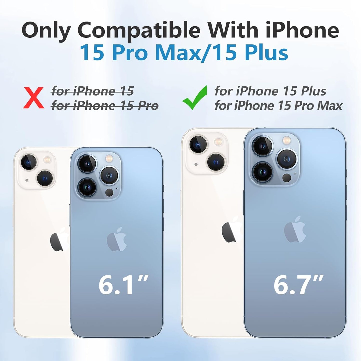 GIN FOXI Battery Case for iPhone 15 Pro Max/15 Plus, 15W Fast Charging Battery Charger Case Rechargeable Real 8000mAh Ultra-Slim Anti-Fall Protection Extended Charger for iPhone 15ProMax&15Plus(6.7")