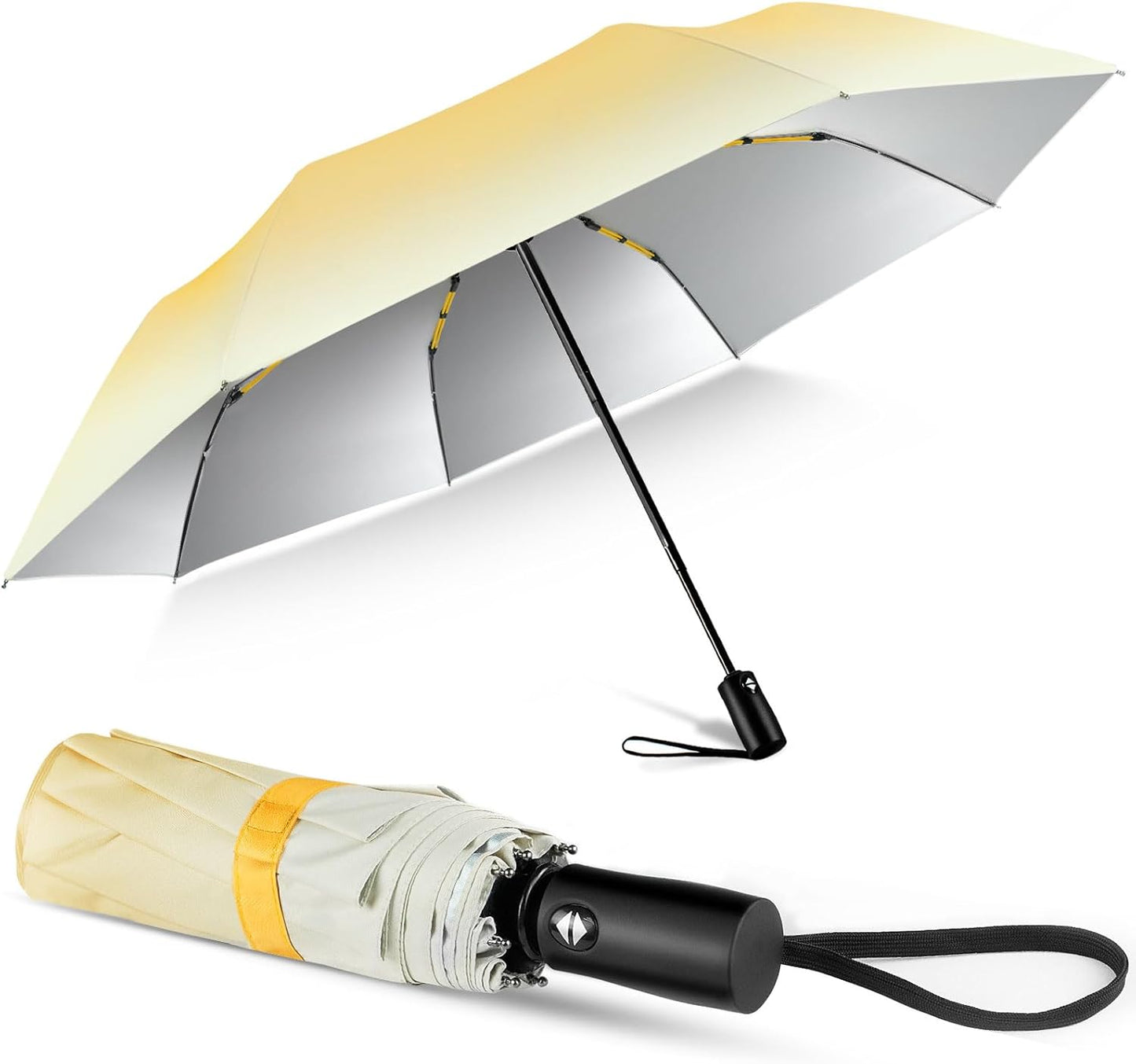 Lejorain Cute Women Sun Umbrella - Automatic Folding UV Protection Lightweight Umbrella Compact Travel Fashion Pretty Collapsible Golf Rain Umbrellas for Women