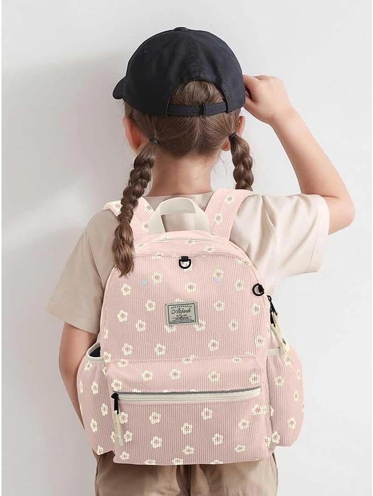 Corduroy Kids Backpack for Boys 6-10: Boys Girls Backpacks for Elementary Kindergarten 15” H Fit Folder