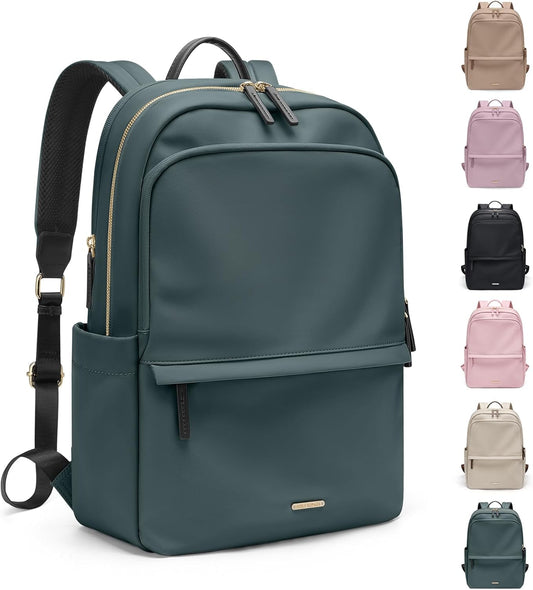 GOLF SUPAGS Women Laptop Backpack Casual Daypack for Work Travel College Backpack Purse Fits 15.6 Inch Notebook (Atrovirens)