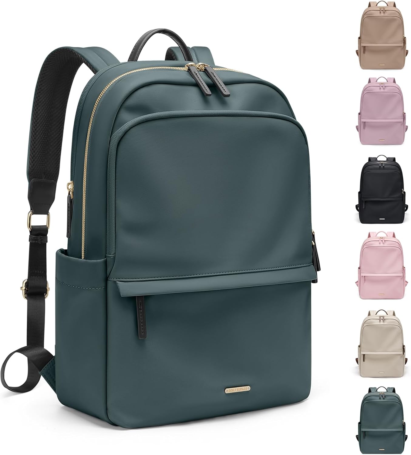 GOLF SUPAGS Women Laptop Backpack Casual Daypack for Work Travel College Backpack Purse Fits 14 Inch Notebook (Atrovirens)
