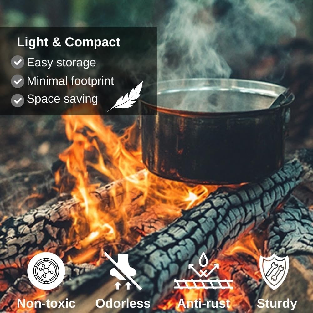 BeGrit Backpacking Camping Cookware Mini Picnic Camping Cooking Mess Kit with Pot and Pan Set for