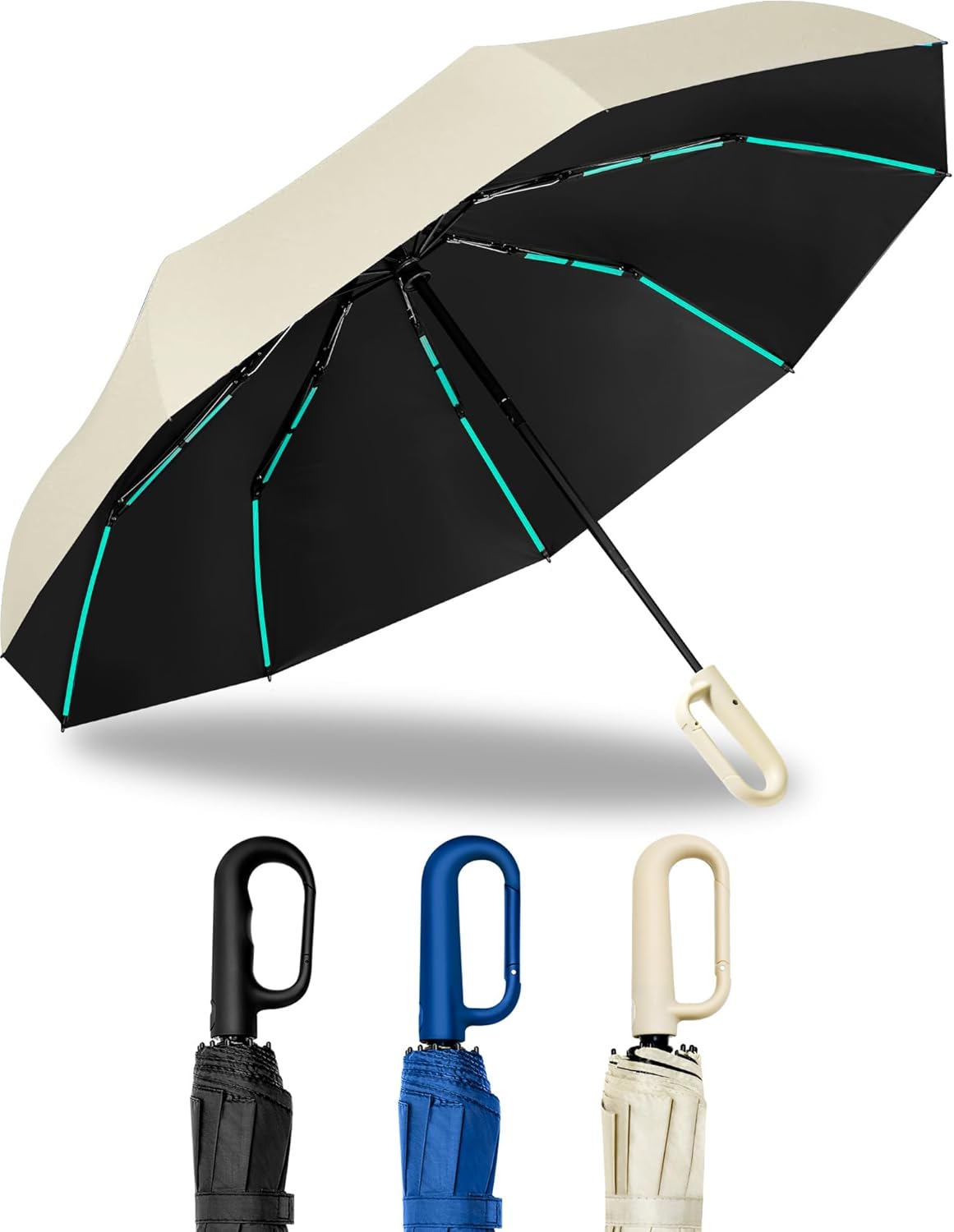 Automatic robustness folding Umbrella - Hurricane Windproof 80 Ribs & 10 Shafts, Compact 35cm Lightweight Fold, UPF 50+ UV Protection for Sun & Rain, Car Portable Umbrella
