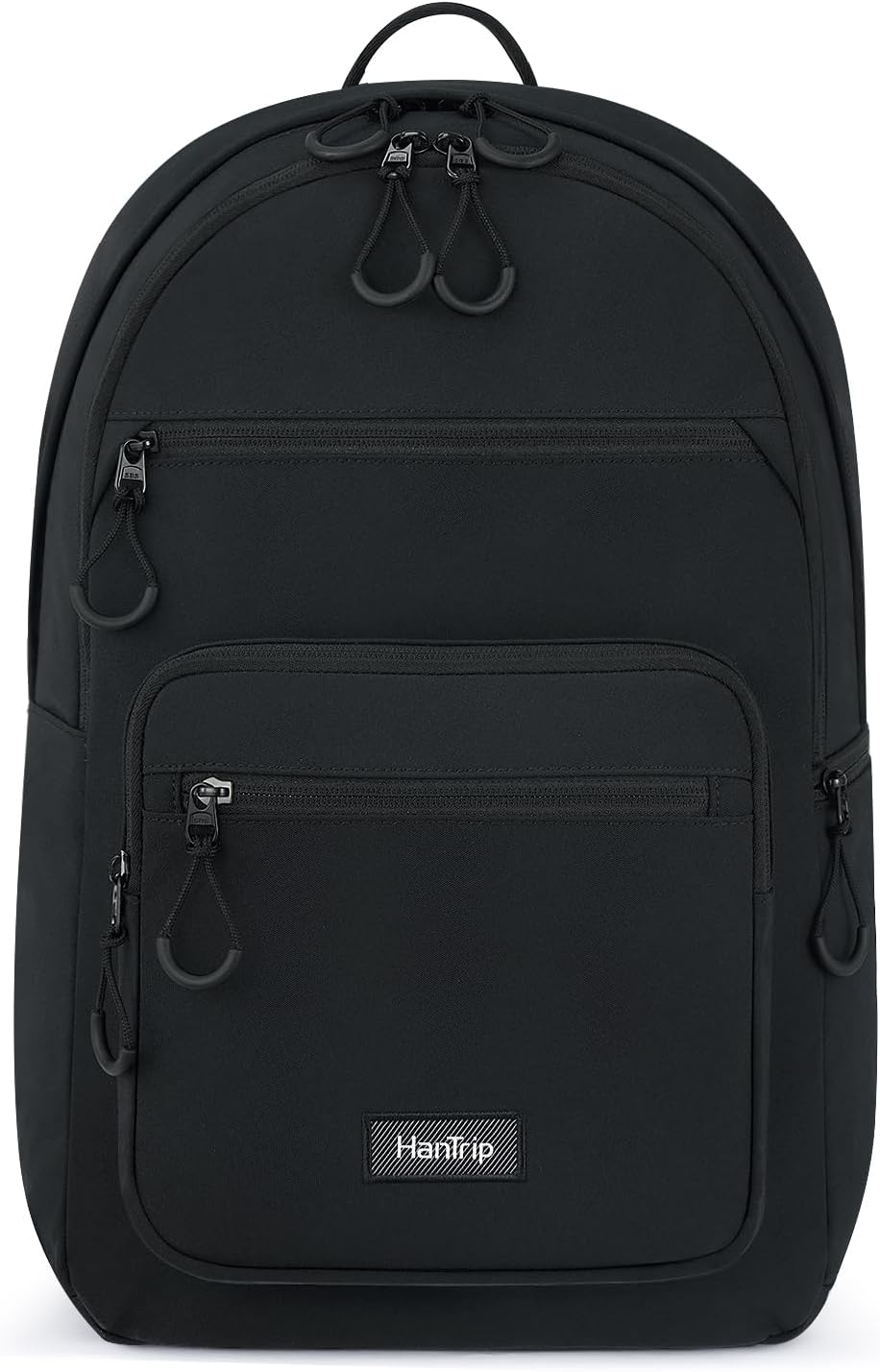 Carry On Travel Backpack For Women, 18 Inch Water Resistant Large Backpack Lightweight Bookbag For Men, 8x14x18 Personal Item Bag Casual Daypack Backpacks For Work Office Commuter (Black)