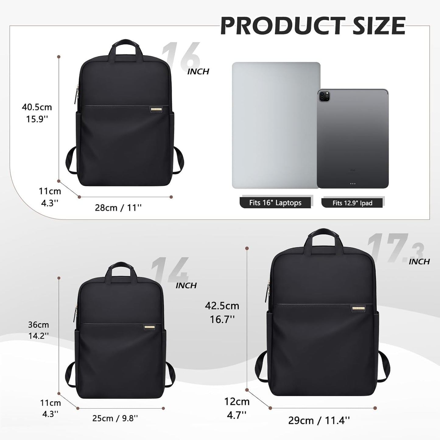 Slim Laptop Backpack for Women, Lightweight Business Backpack for Women Computer Bag Purse for