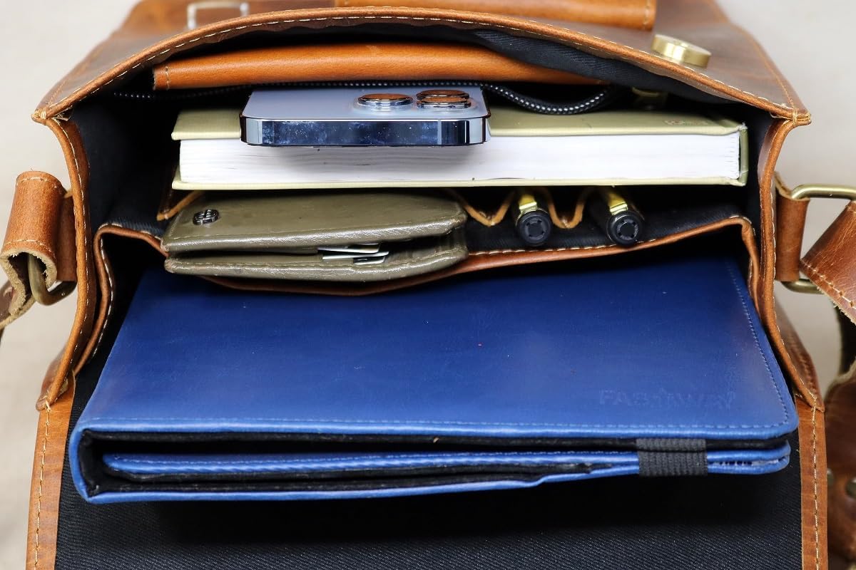 jaald Genuine Leather Messenger Bag Vintage Laptop Crossbody Bag Satchel Man Purse Shoulder Bag for man woman office bag