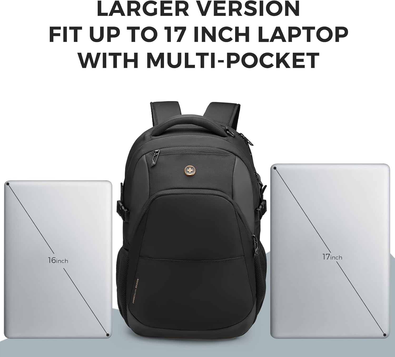Swissdigital Design Travel Laptop Backpack, 35L Expandable Large College Laptops Backpack with USB