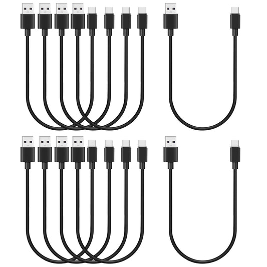 Short USB C Charger Cable 1ft Bulk 10-Pack, USB to Type C Phone Charger Fast Charging Cord