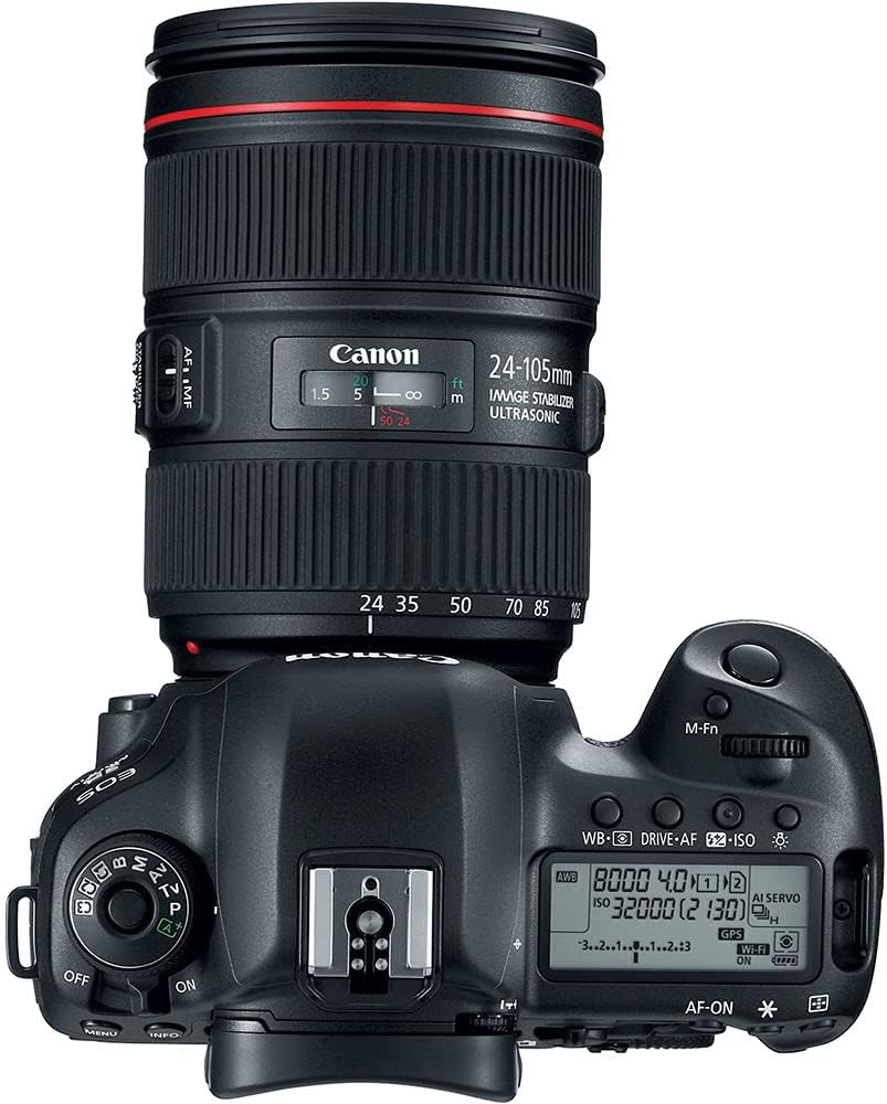 Canon EOS 5D Mark IV DSLR Camera with EF 24-105mm f/4L is II USM Lens | Full-Frame 30.4MP, 4K Video, Dual Pixel CMOS AF | Professional Photography Kit (1483C010) + LP-E6P + Shoulder Bag + 64GB Card