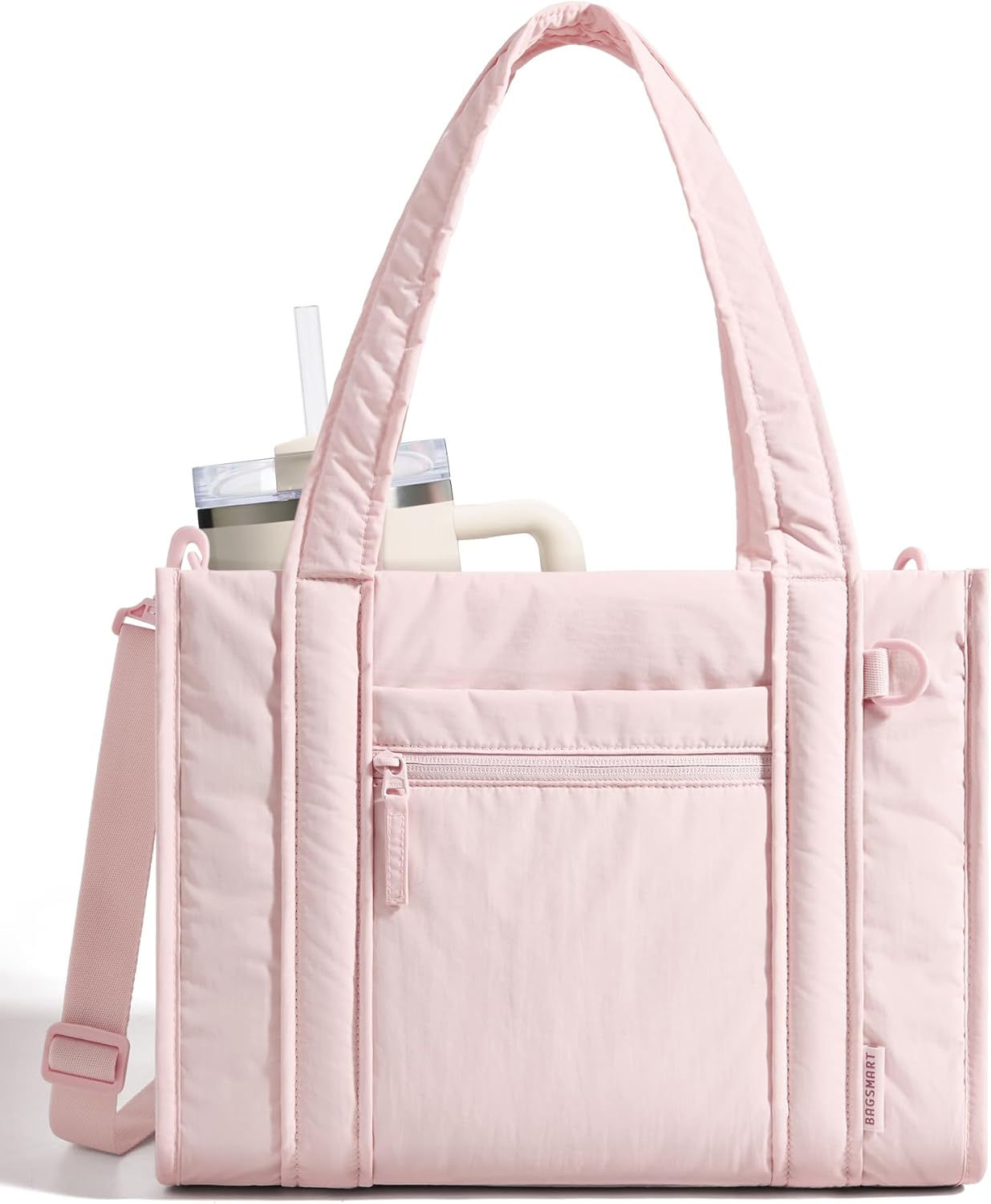 BAGSMART Small Tote Bag for Women, Crossbody Bag with Zipper, Crush Bow Purses for Travel Work College