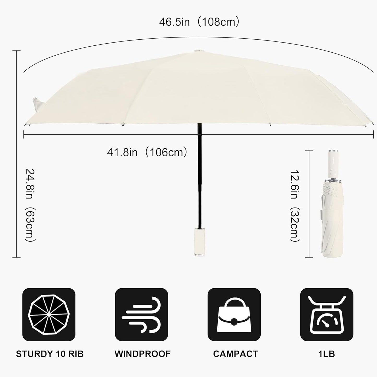 DOFOWOT UV Protection Umbrella for Rain Sun Umbrellas Windproof Anti-Rebound UPF 50+ UV Travel Umbrella Compact for Women Men