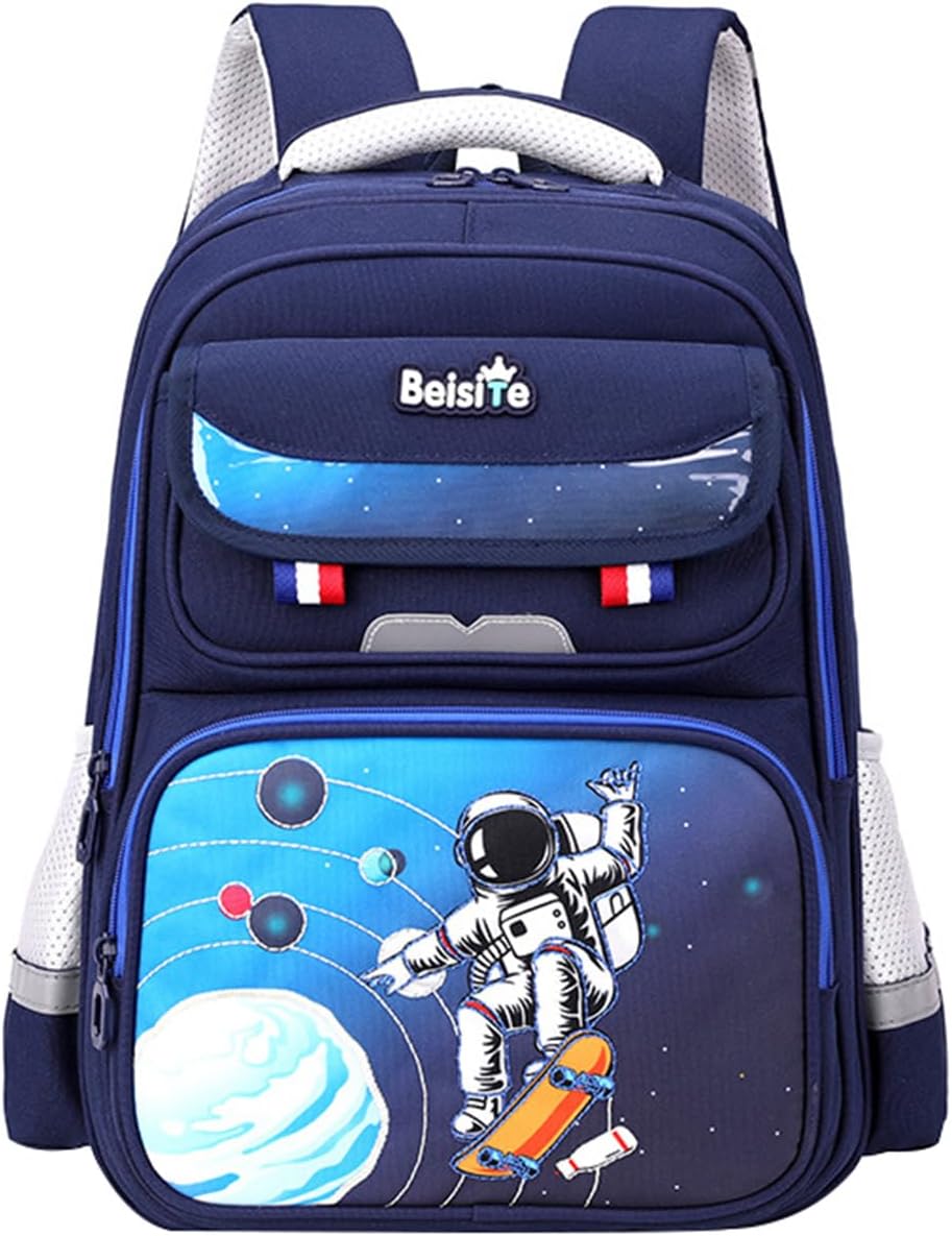 JiaYou Unisex Child Backpack Multi Layer Primary School Daypack with Detachable waist belt(Dark