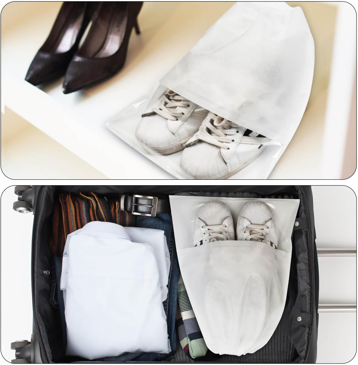 8PCS Travel Shoe Bags with Rope for Men and Women Large Shoes Pouch Organizers
