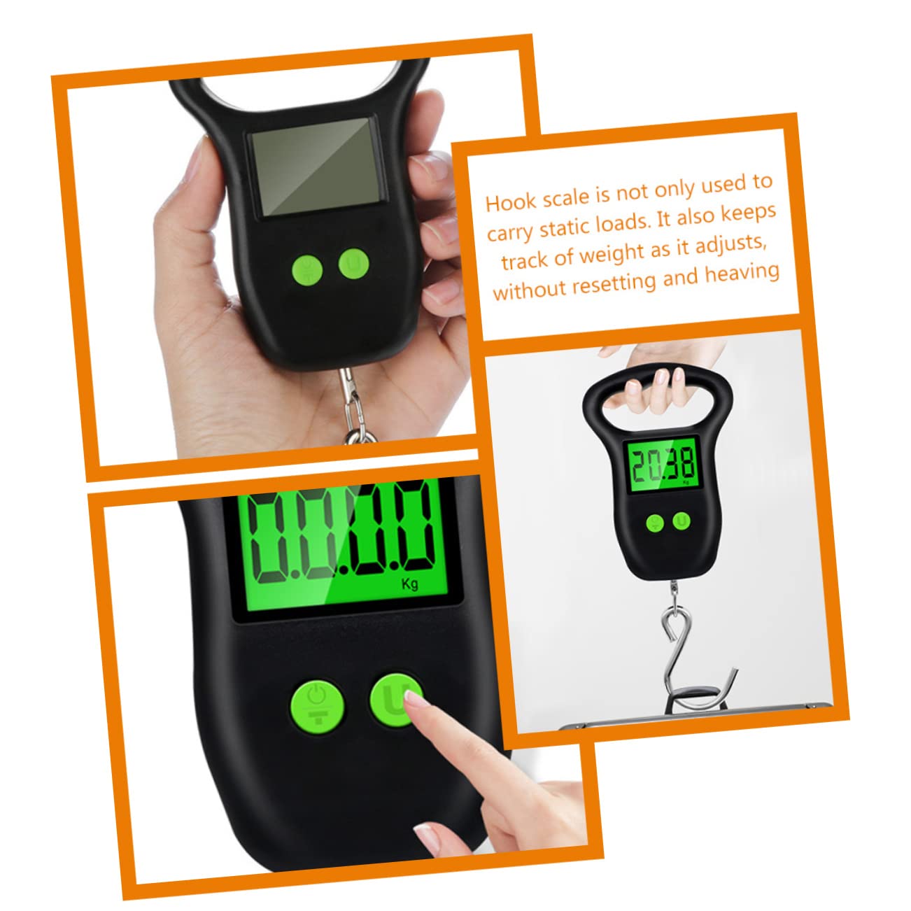 Happyyami LCD Screen Scale Portable Luggage Weighing Scale for Travel Suitcase Hook