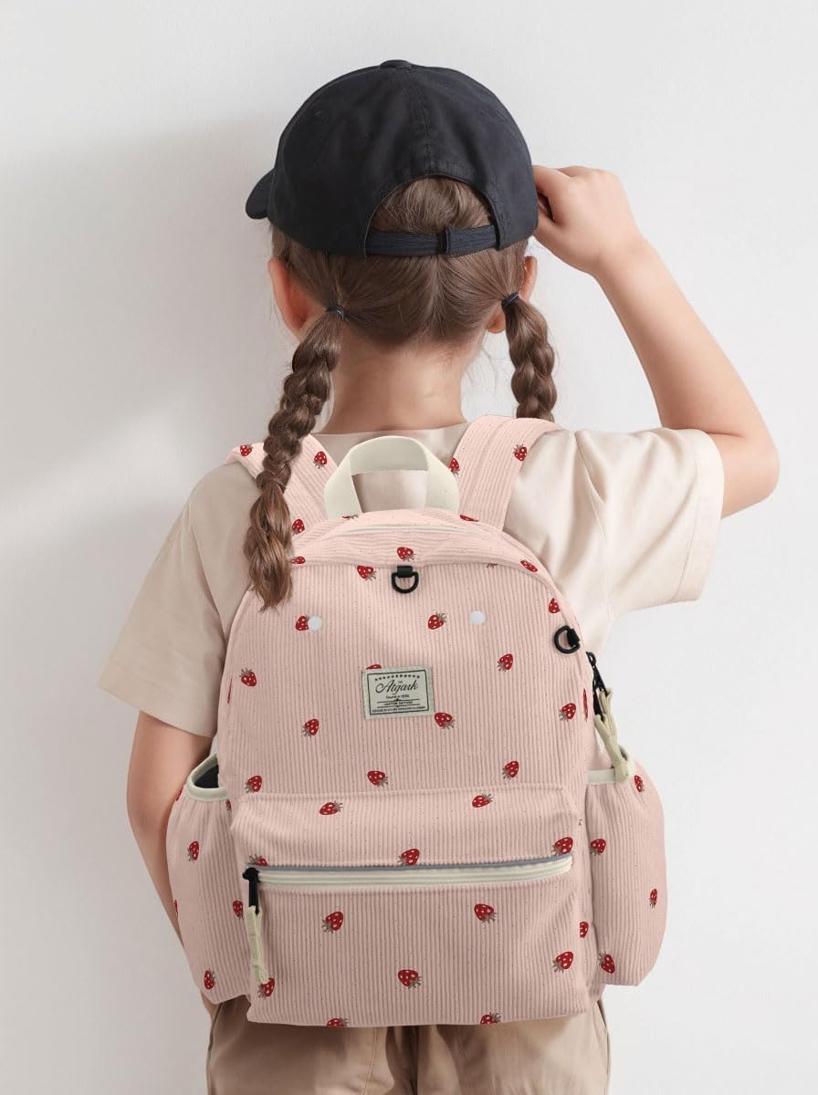 Corduroy Kids Backpack for Boys 6-10: Boys Girls Backpacks for Elementary Kindergarten 15” H Fit