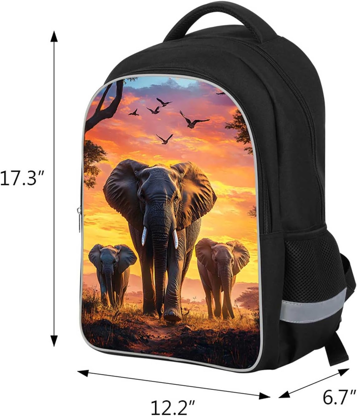 Kids School Backpack for Boys Girls, Children Teens Back Pack for Elementary Primary, Polyester Bookbag, Large Capacity Elephant School Bag, Top Handle, Idea for Unisex-child Age 6+