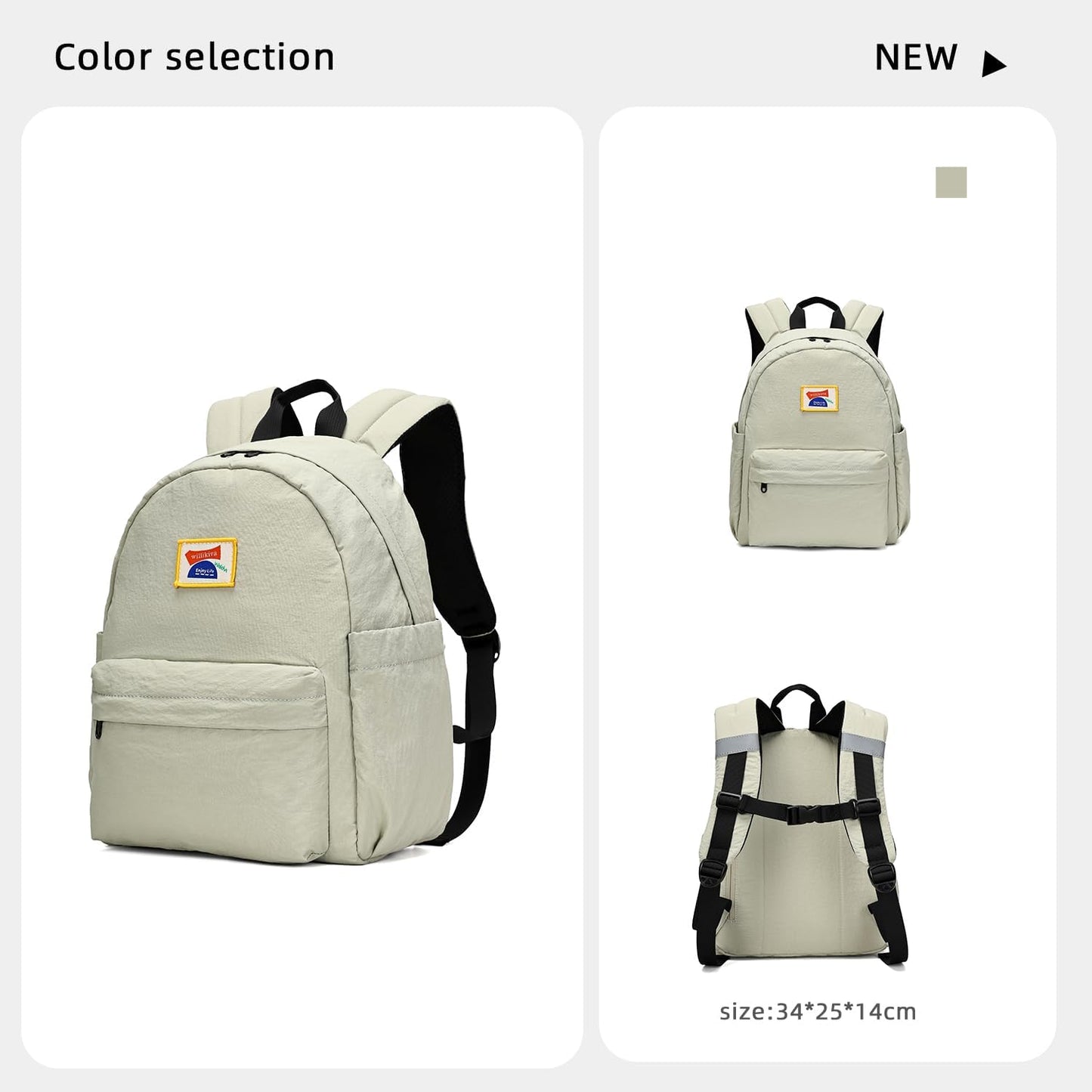 willikiva Kids Backpack for School Boys Girls Teens Toddler Backpack Waterproof Kindergarten Preschool Elementary Bookbag Children Travel Bag(Bean Grey Green,Small)