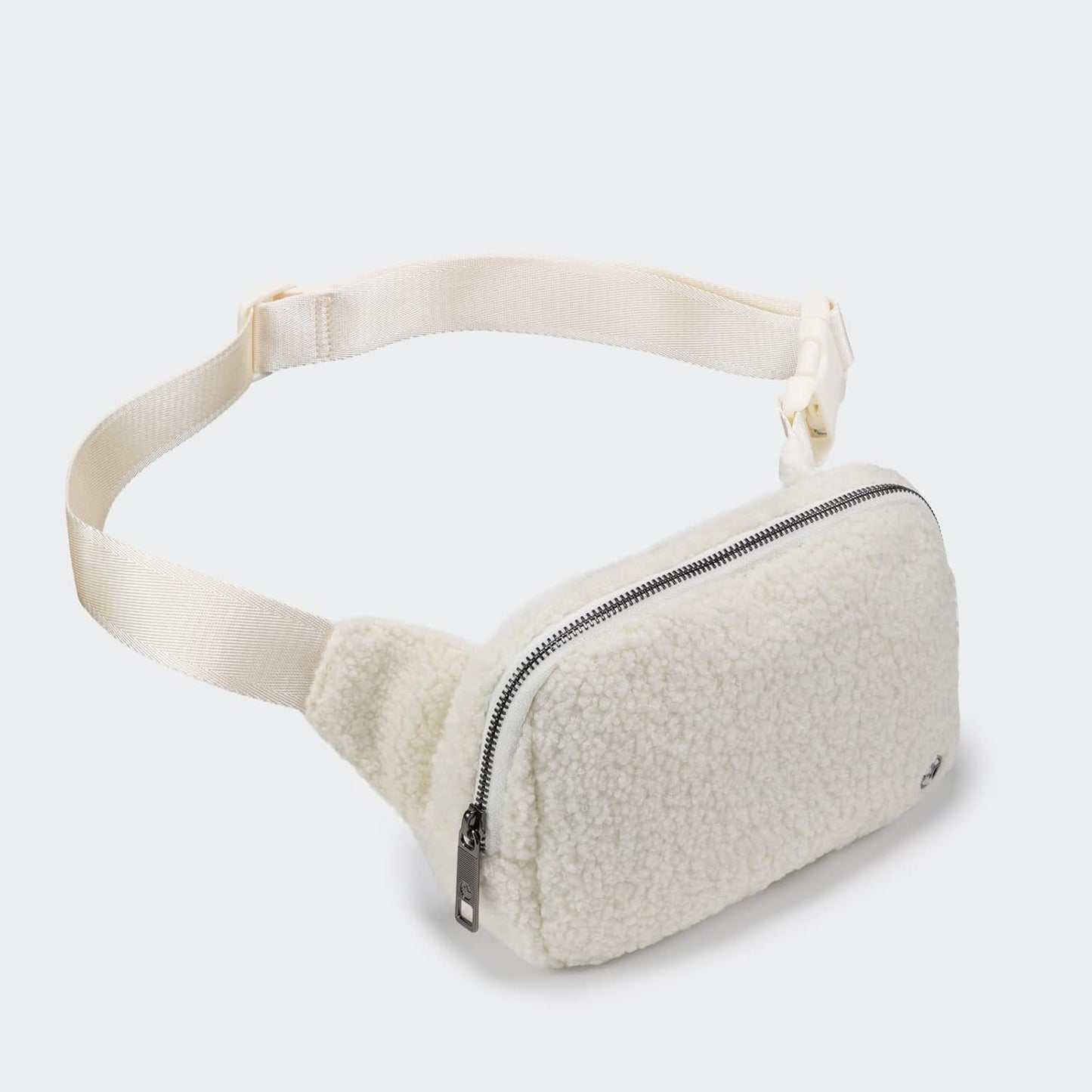 Pander Large 2L Fanny pack Everywhere Fleece Belt Bag for Women and Men with Adjustable strap Belt. (Floral White)