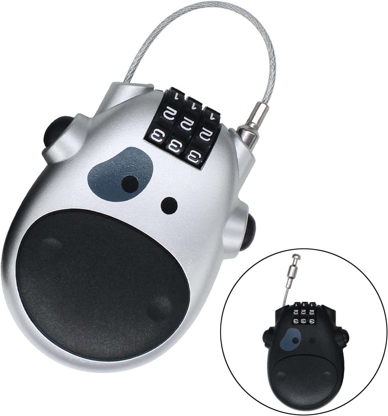 3 Digit Code Combination Password Lock for Helmet Lock Luggage Lock Travel LockStroller Bicycle Stroller Password Security Lock(Silver 1 pcs)