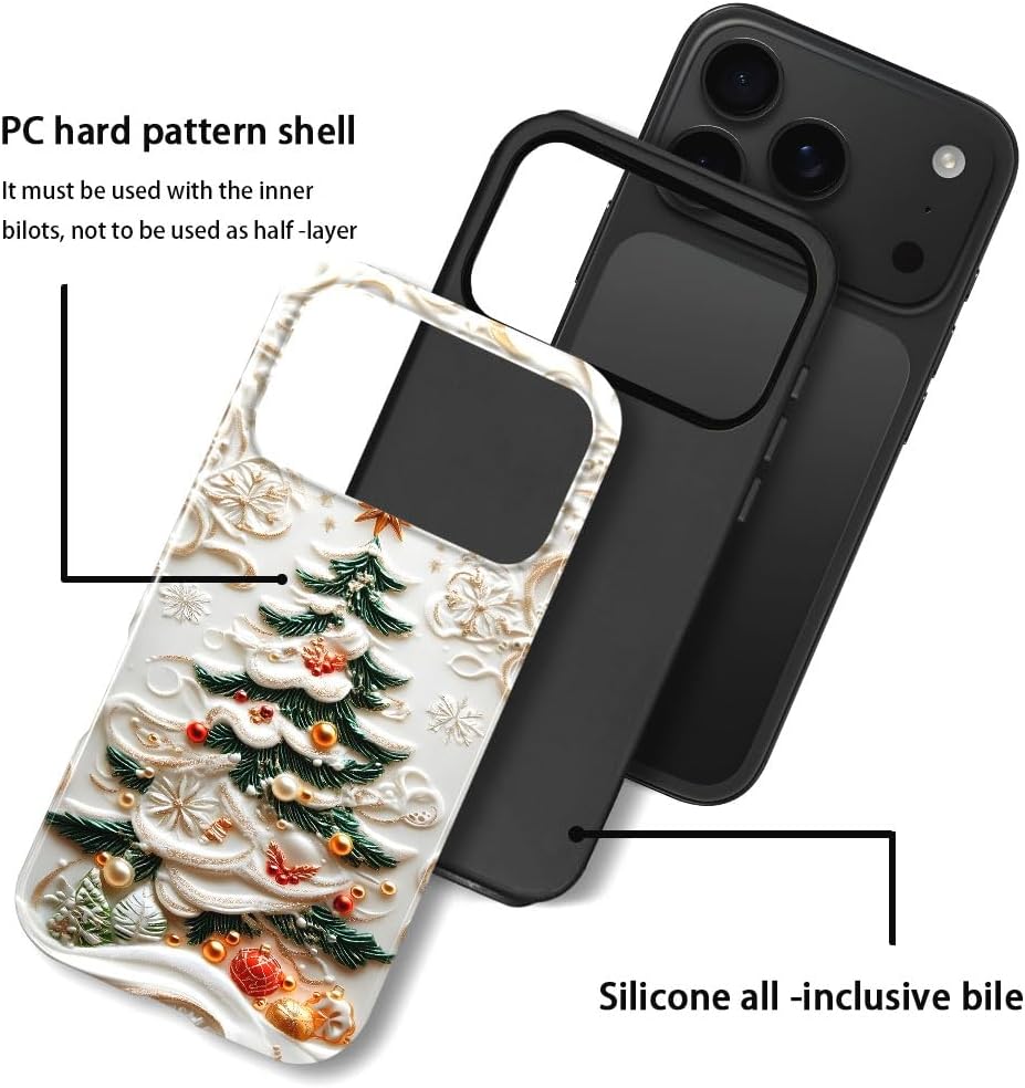 Case for iPhone 17 Pro - Slim Fit Anti-Scratch Phone Case for Girl Women - Christmas Tree Stained Glass (Glossy)