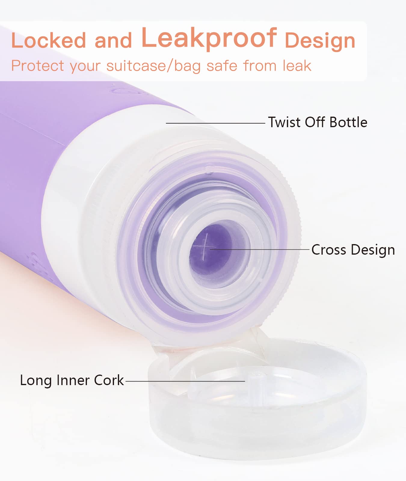 Quatish Travel Bottles for Toiletries 6 Pack, Original Patented Leakproof 3 oz Tsa Approved Travel