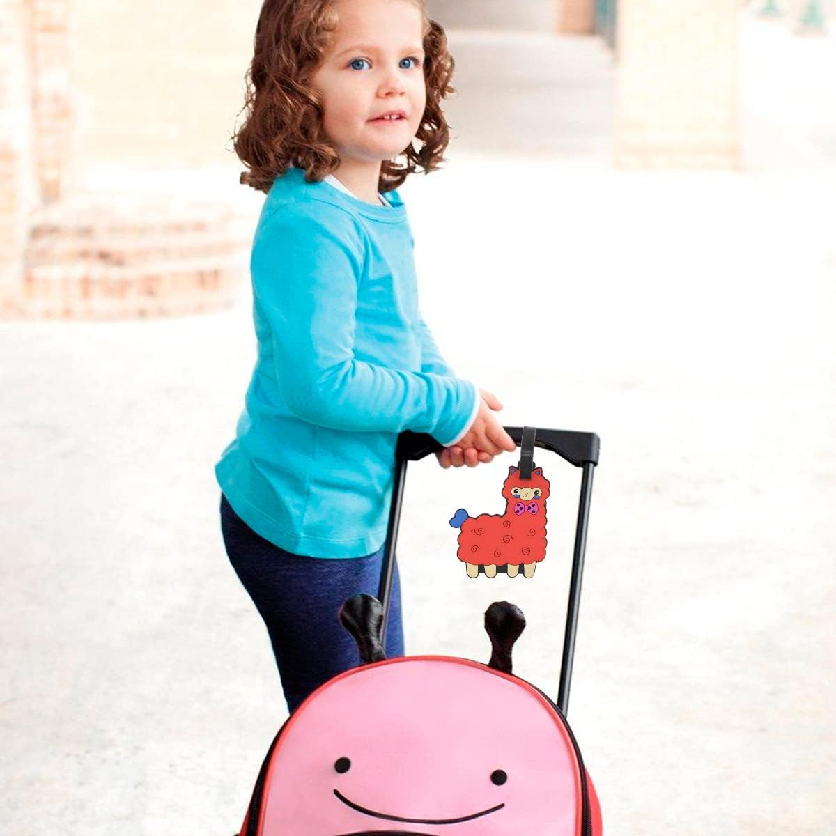 Alpaca Luggage Tags for Suitcases 2-Pack Cute Silicone Luggage Tag with Name ID Card Funny Suitcase Label